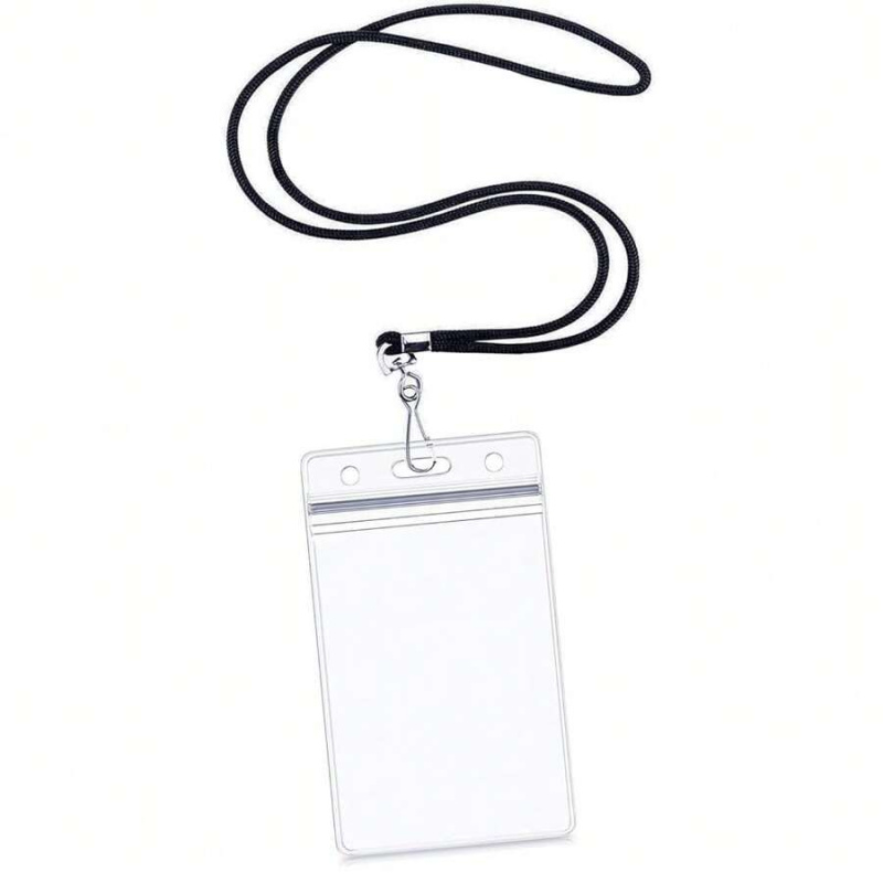 Lanyard Badge Holder - Pionowy identyfikator z wodoodpornym, zamykanym na