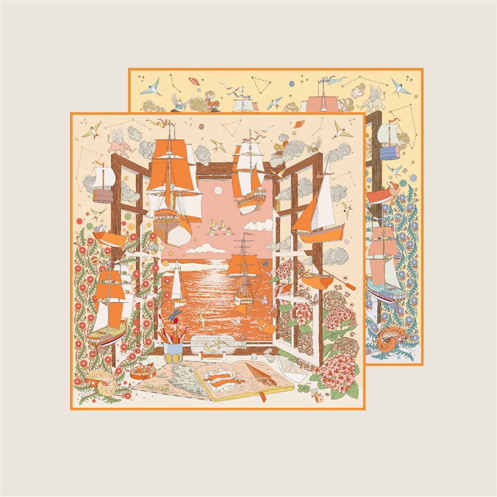 Jedwabne szale markowe 90 cm,  – Scarf Silk Square recenzja i cena