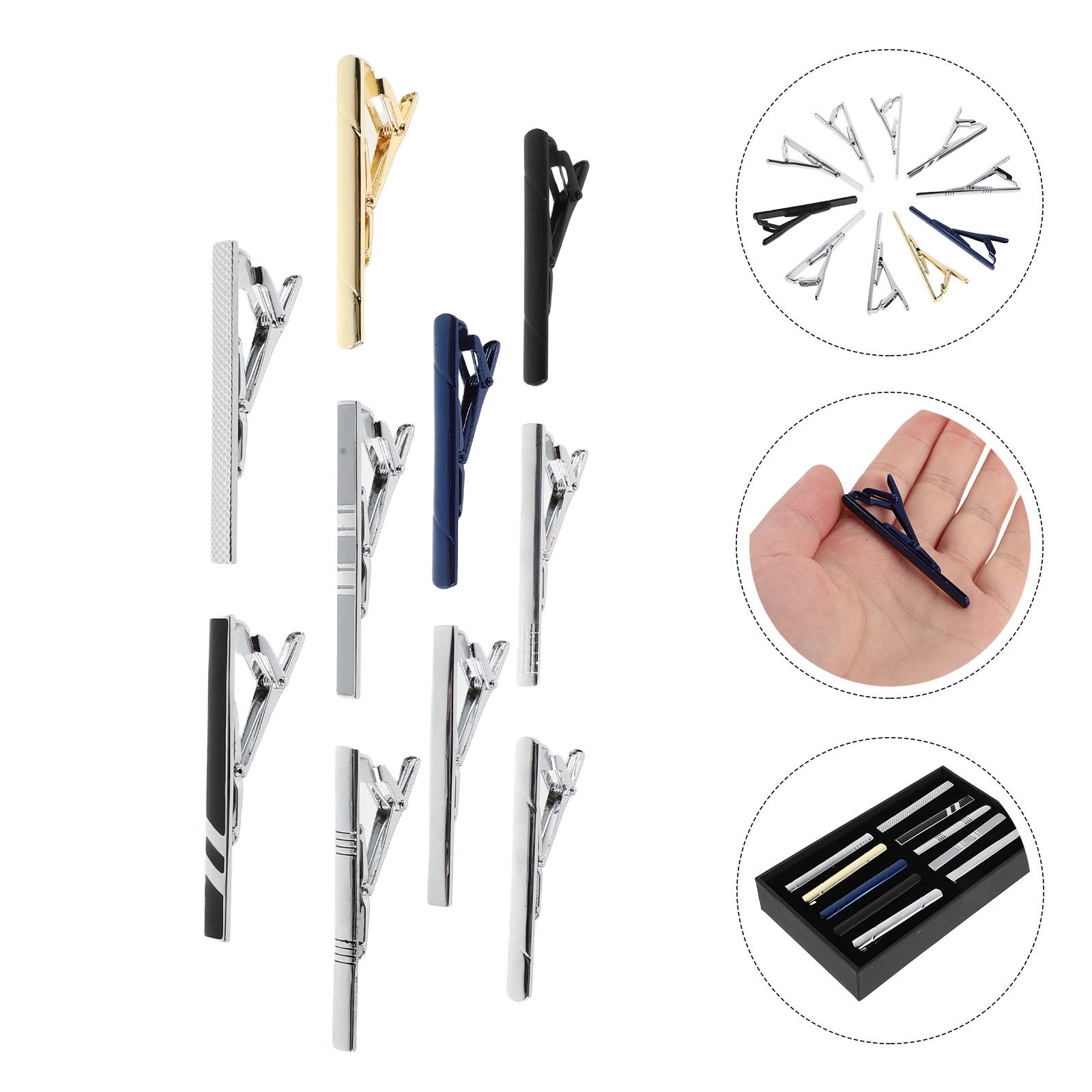 Zestaw 10 sztuk klipsów do kra – Tie Bar Set Gift recenzja i cena