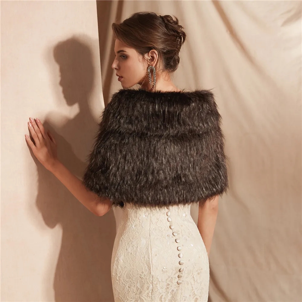 Elegancki sztuczny futrzany sz – Stole Wedding Shawl recenzja i cena