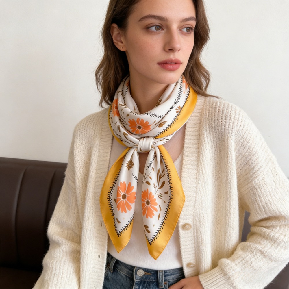 1 szt. nowy, modny jedwabny ap – Scarf Silk Square recenzja i cena