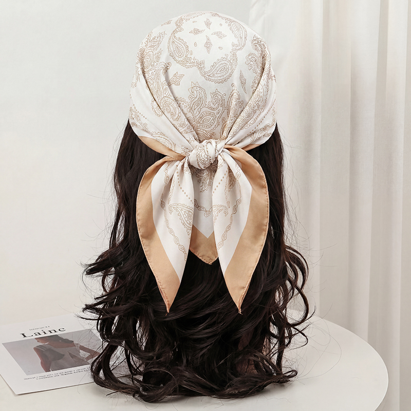 Vintage Beżowa Apaszka Kwadrat – Scarf Silk Square recenzja i cena
